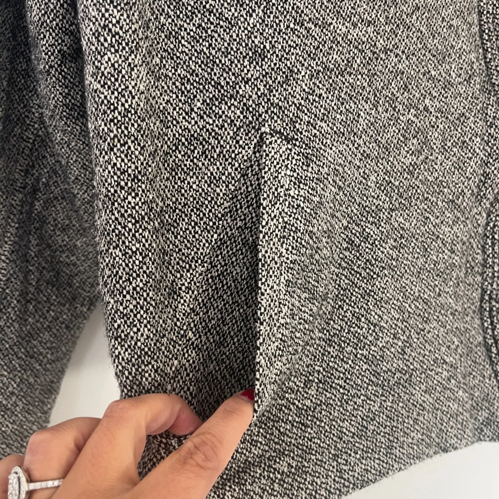 Liz Claiborne Lizsport Silk Wool Blend Tweed Jacket Blazer‎ Full Zip Women's XL - Image 3