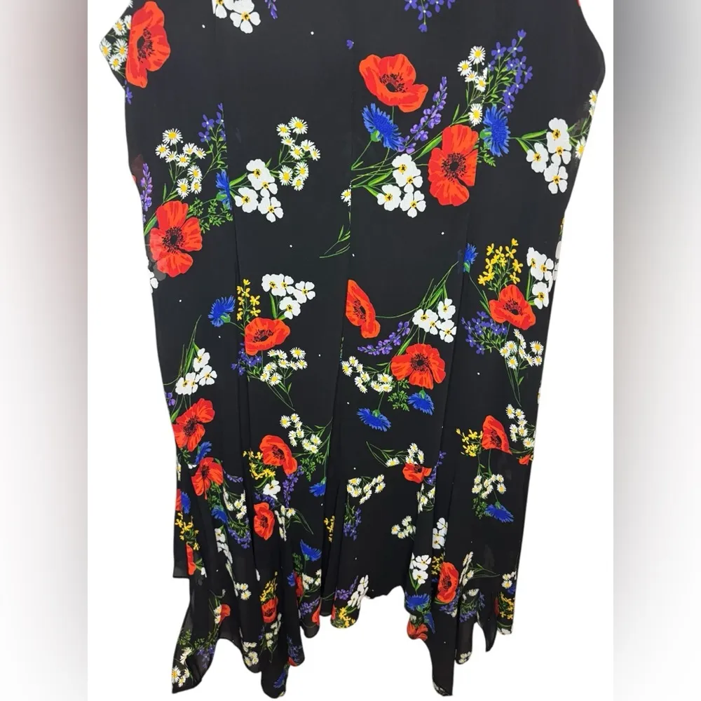 Calvin Klein Handkerchief Hem Chiffon Floral Dress Size 20W - Image 8