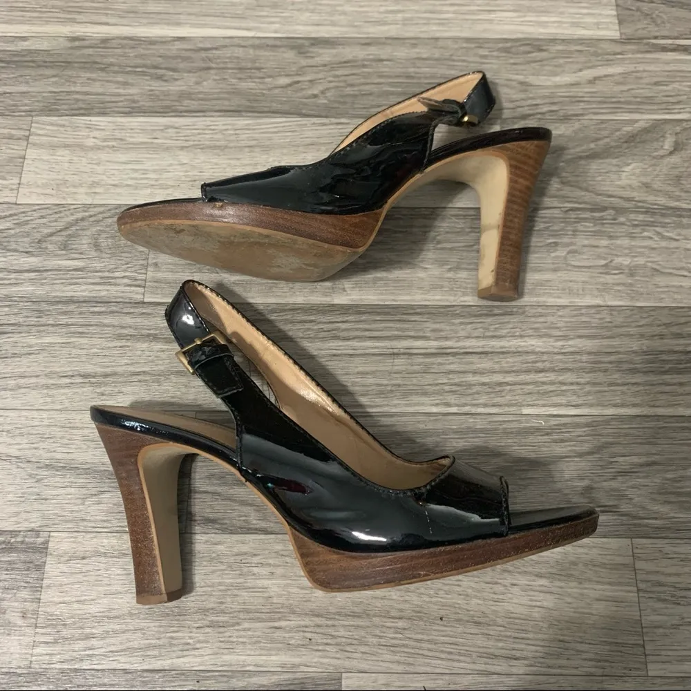 Franco Sarto Black Tan Heels; Size 9.5 Women’s - Image 3