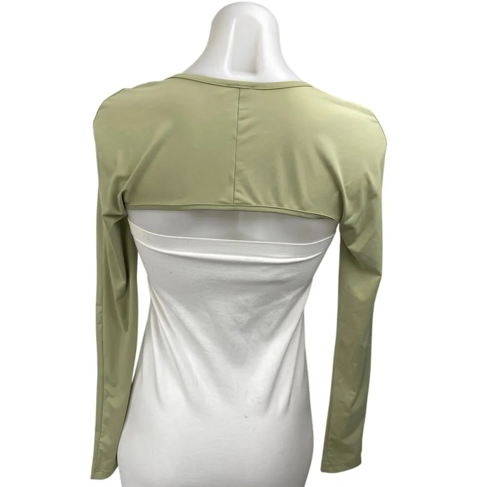 Princess Polly Women's Green Long Sleeve Stretch Cardigan Bolero Crop Top Size 4 - Image 2