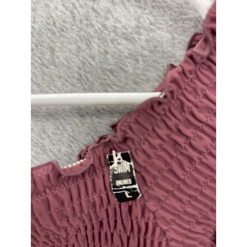 Pink Victoria's Secret Swim Top Ruched Mauve Pink Size Large off Shoulder - Image 8