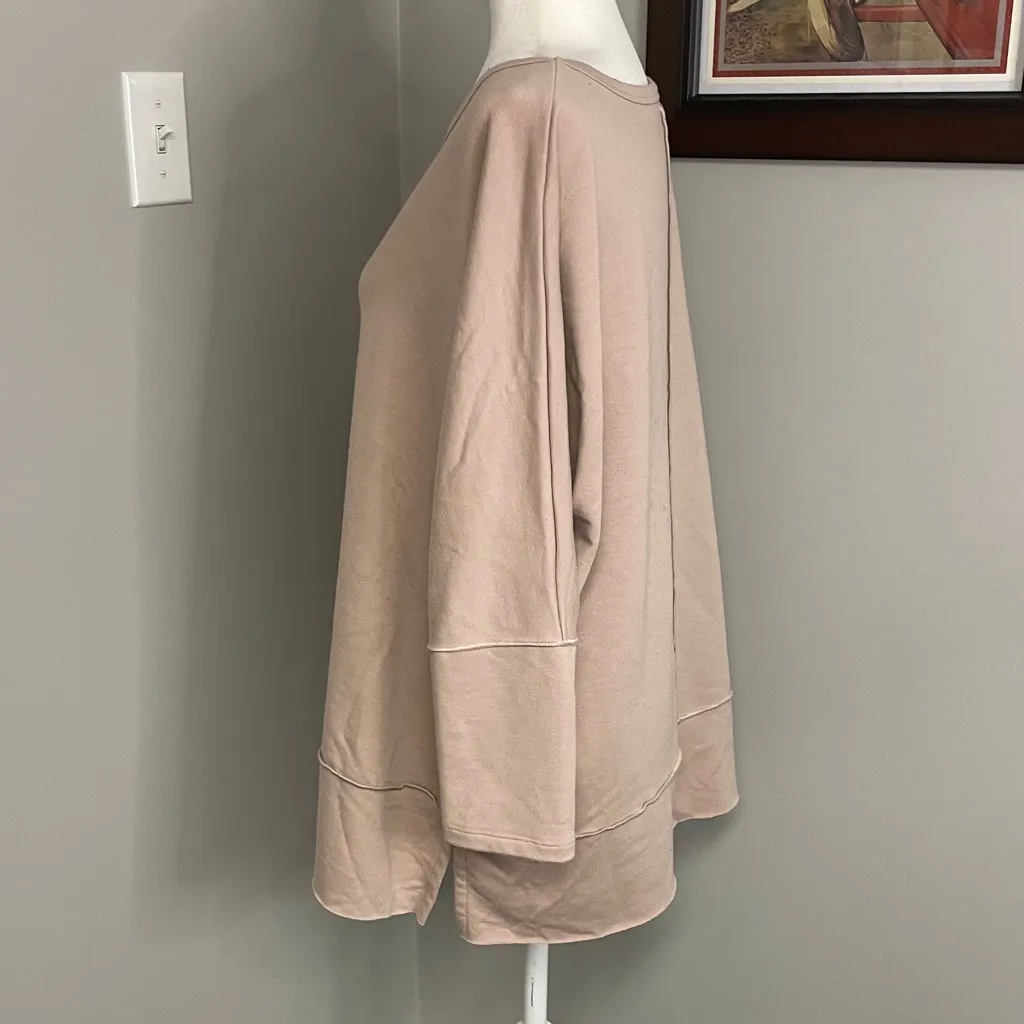 SPANX Perfect Length Crewneck sweatshirt tan size Medium READ - Image 2