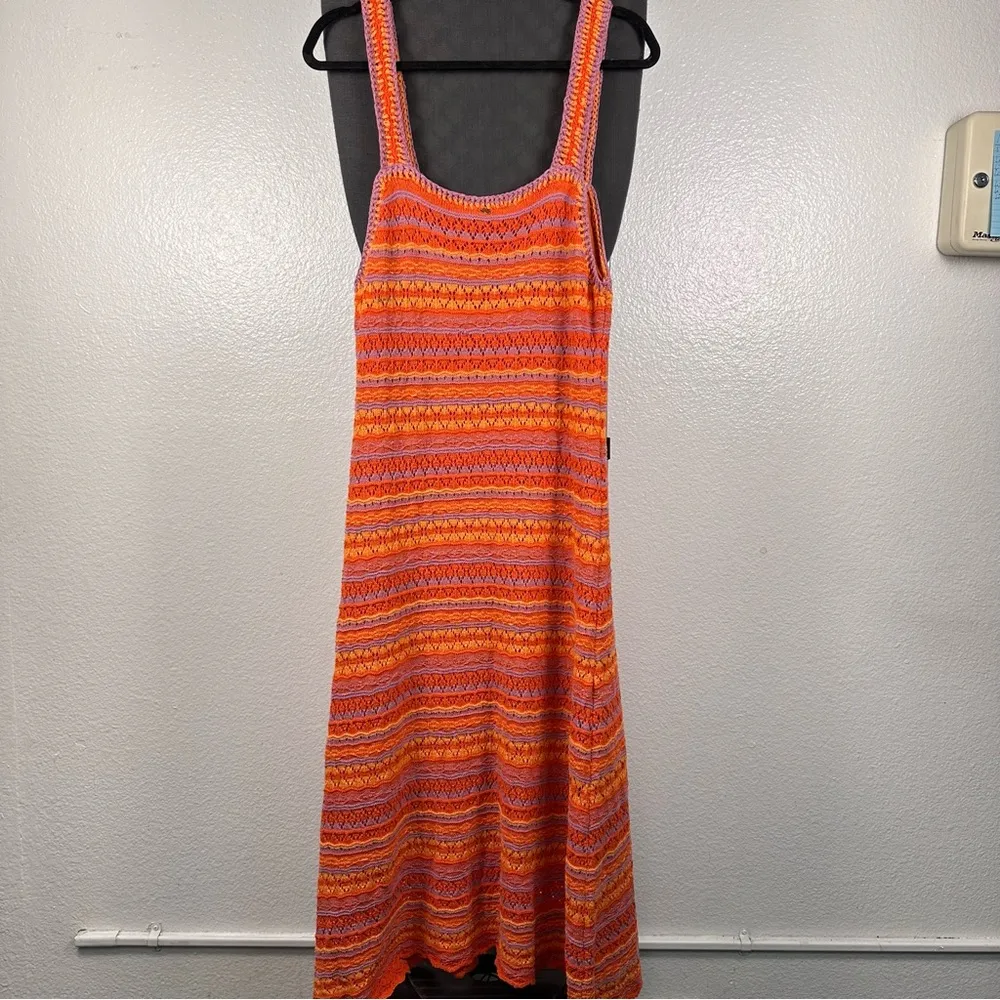 Sam Edelman | Orange Striped Crochet Women's Dress - Image 4