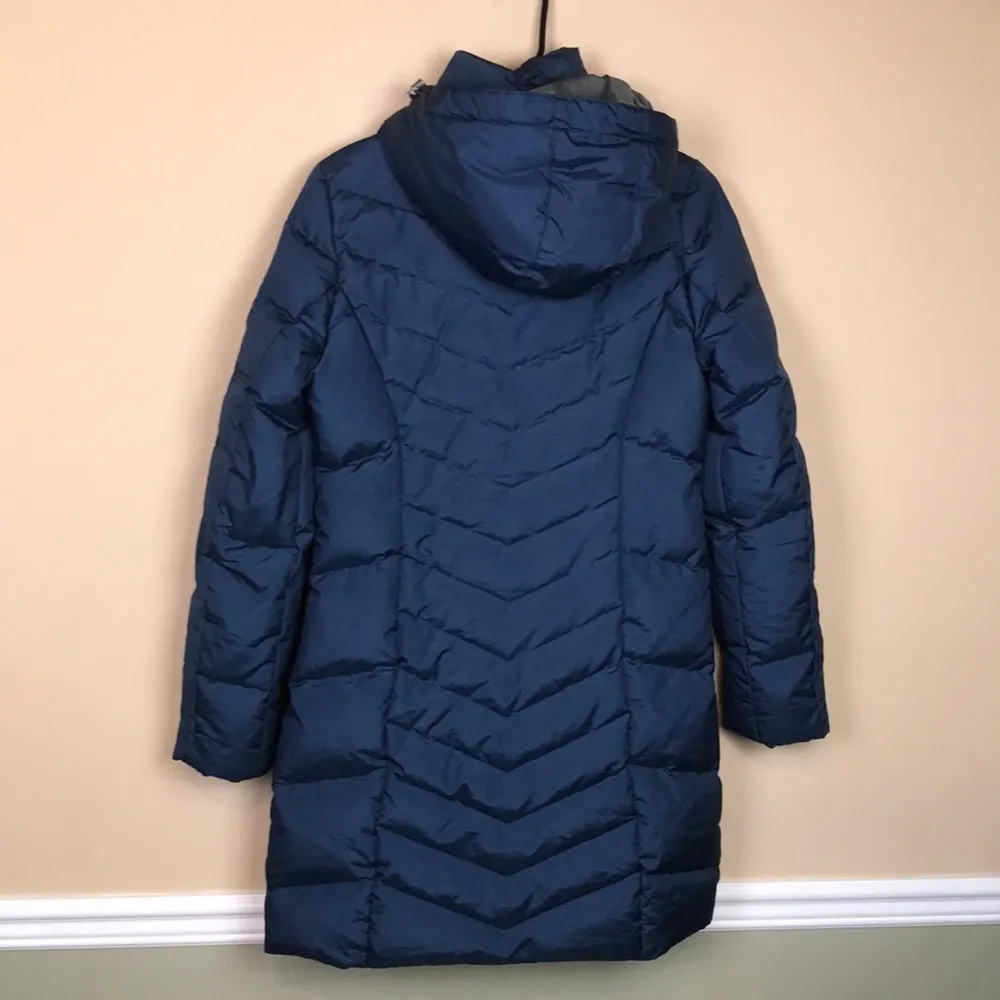 Eddie Bauer Women’s Goose Down Puffer Navy Blue Long Line Winter Snow Jacket - Image 10