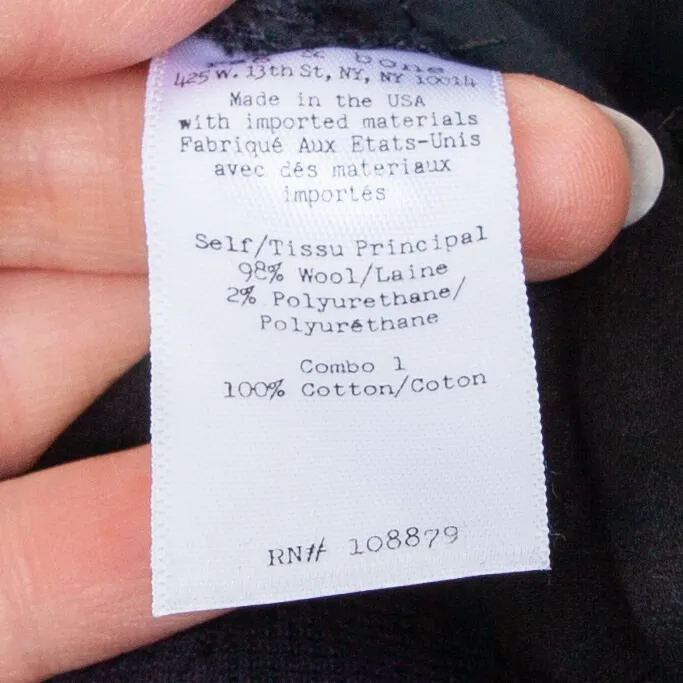 Rag & Bone Navy Blue Wool Blend Career Trouser Pants Size 2 Corpcore Office Work - Image 7