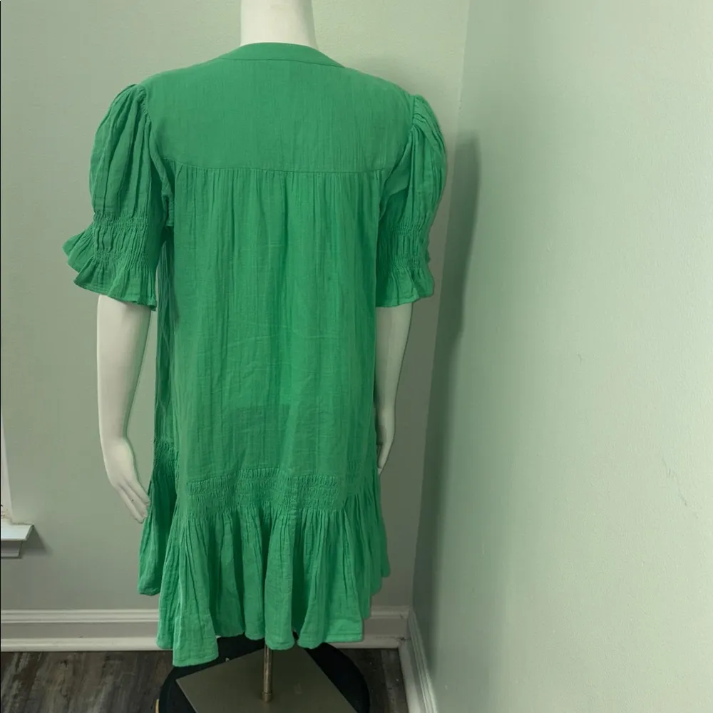 OLIPHANT green smocked dress large - Image 6