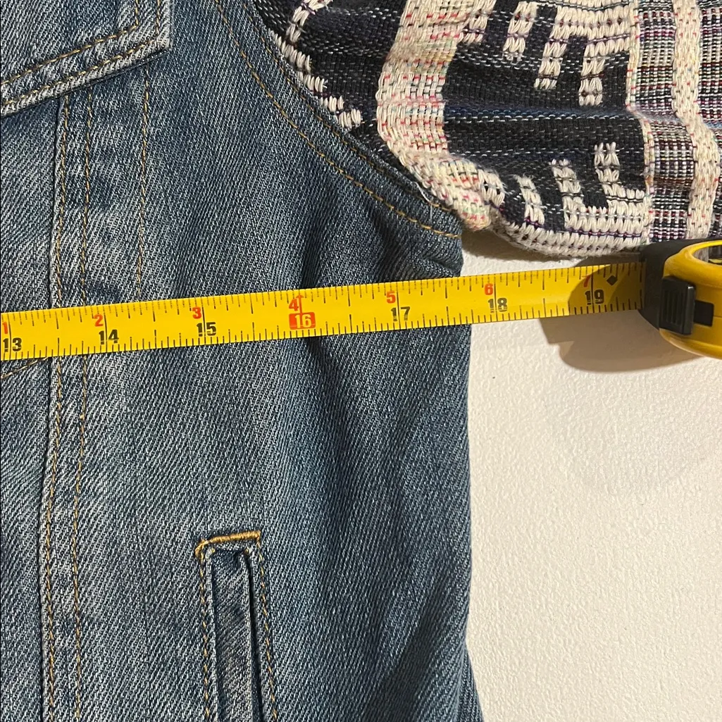 Thread and supply Aztec denim jacket size L Blue Size L - Image 8