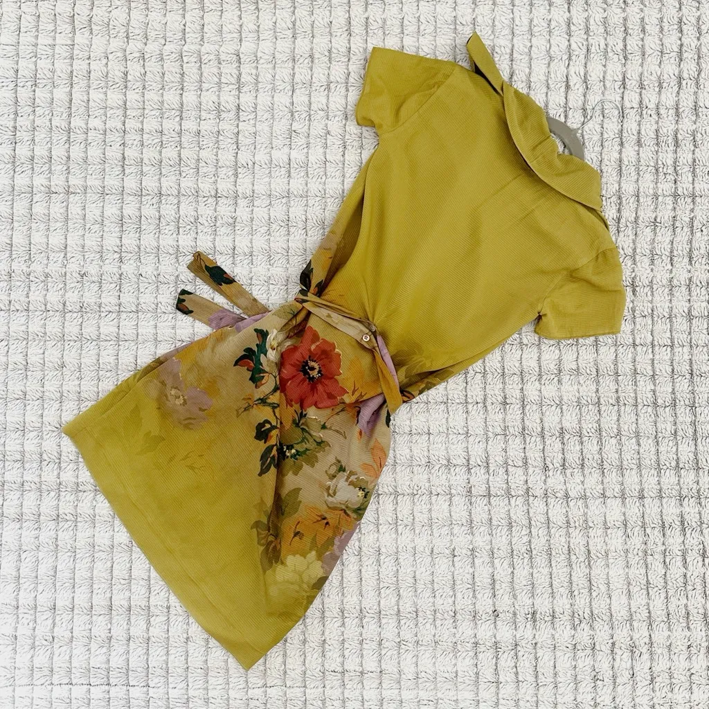 Etro silk Floral Yellow Dress Size 40 - Image 2