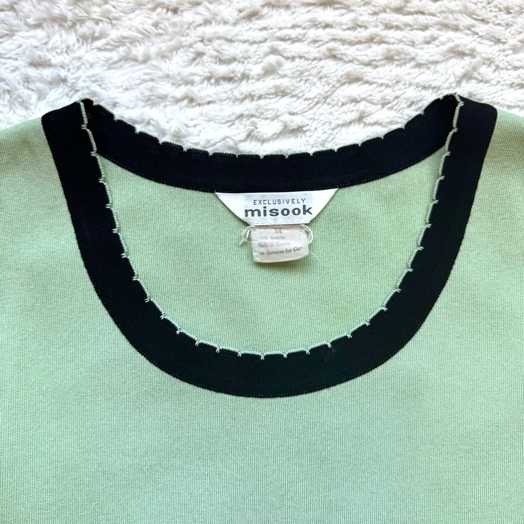 Exclusively Misook 2 PC Set Open Front Cardigan & Tank S M Knit Acrylic Slinky - Image 5