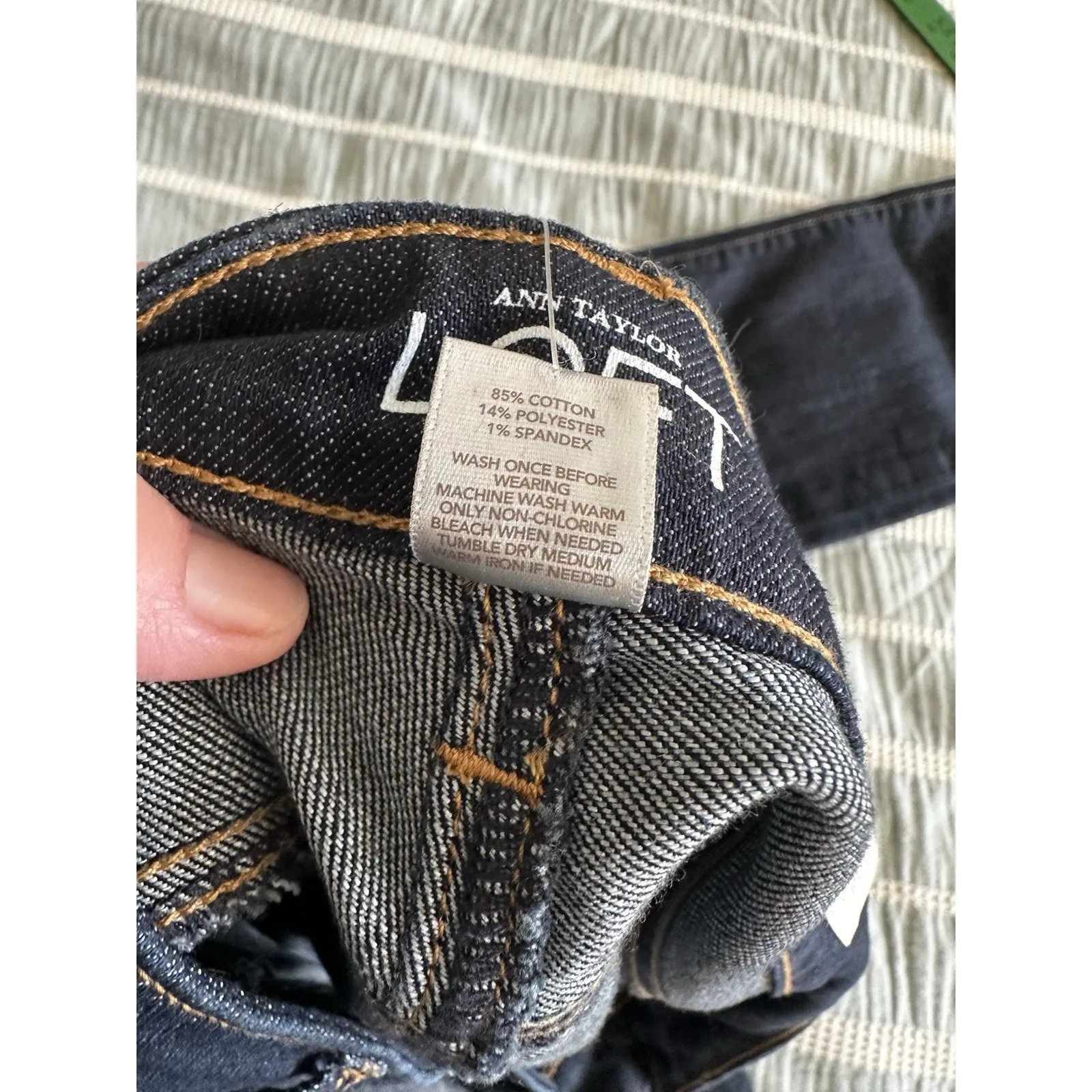 New Ann Taylor Loft Women's Curvy Skinny Dark Wash Denim Blue Jeans Size 10 NWT - Image 7