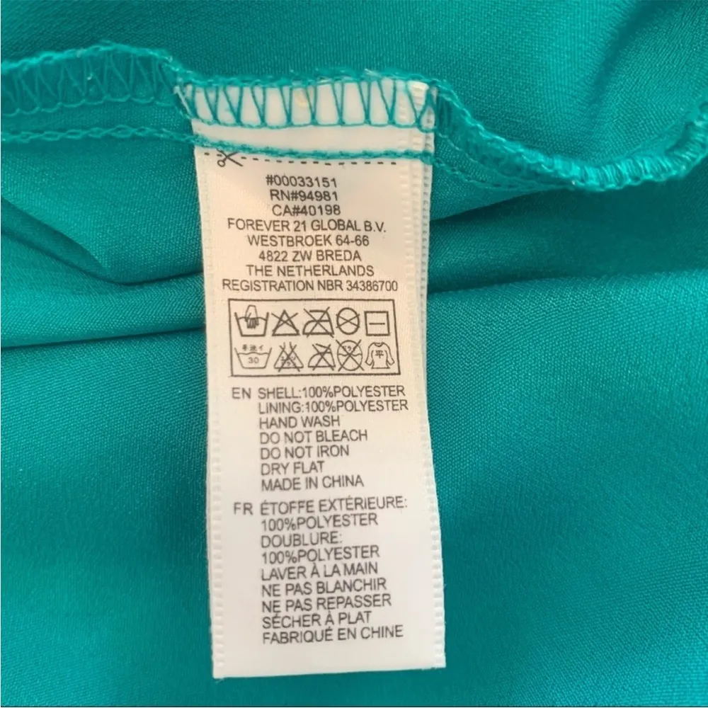 Forever 21 “Love21” Teal High Low Sleeveless Dress M - Image 9