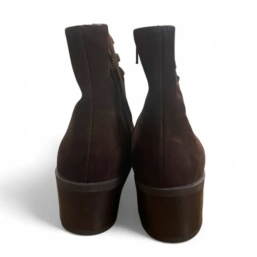 Aerosoles Brown Leather Booties Women’s size 8 Faux Lace Whimsigoth Fairy - Image 3