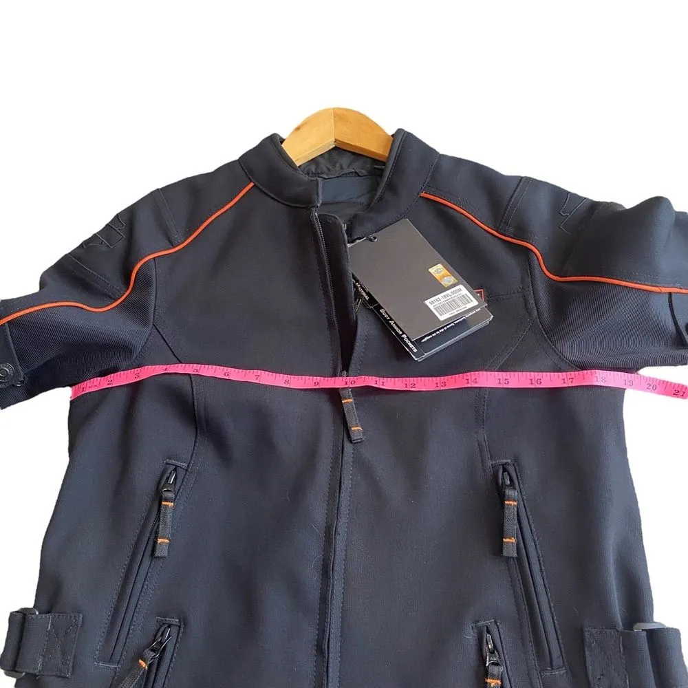 Harley Davidson Fennimore Stretch‎ Moto Riding Jacket Womens M Tall Black Orange Size M - Image 13