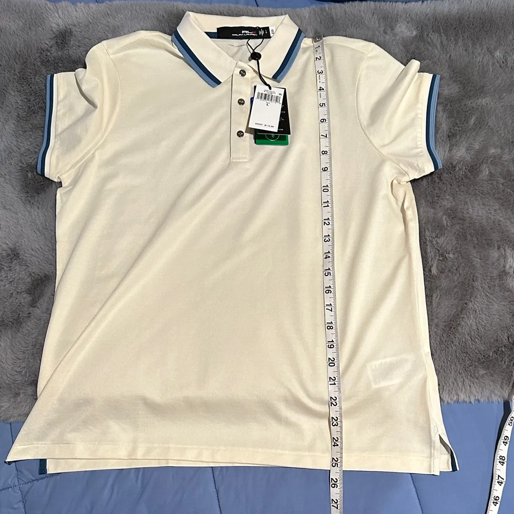 NWT Ralph Lauren RLX Women’s Size Large Cream Polo with Blue Detail - Image 11