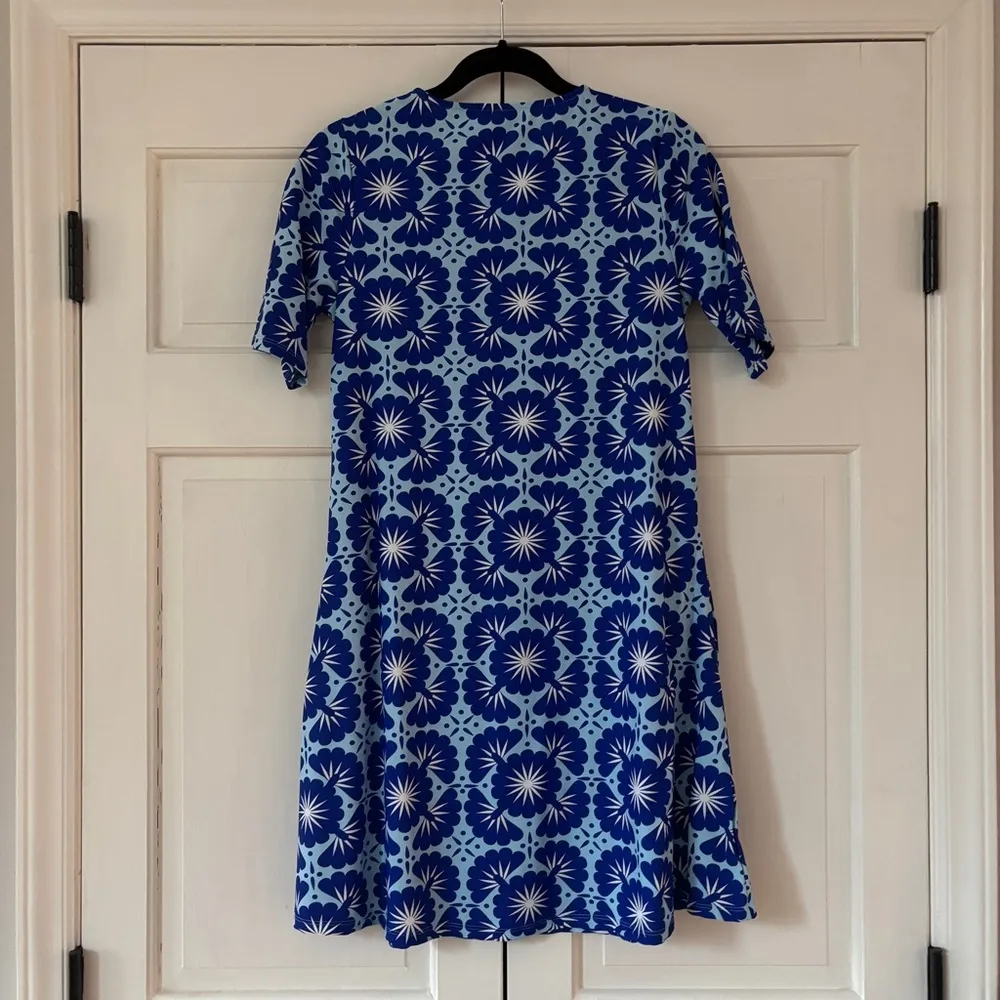 All For Color Starburst Blue Sun Protection Floral Dress Size Small Tee‎ Shirt - Image 8