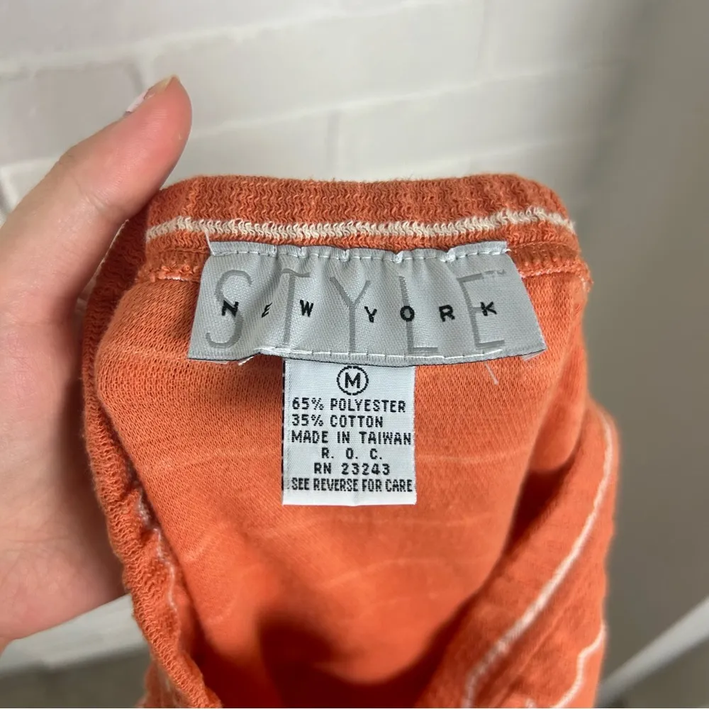 Vintage Style New York Orange Striped Knit Skirt Size M Size M - Image 2