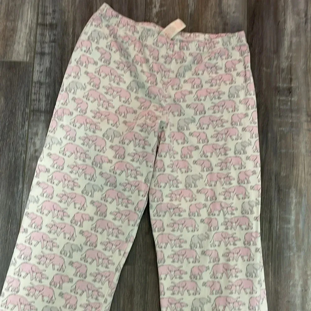 BedHead Pink Elephant Pajama Set Small White - Image 11