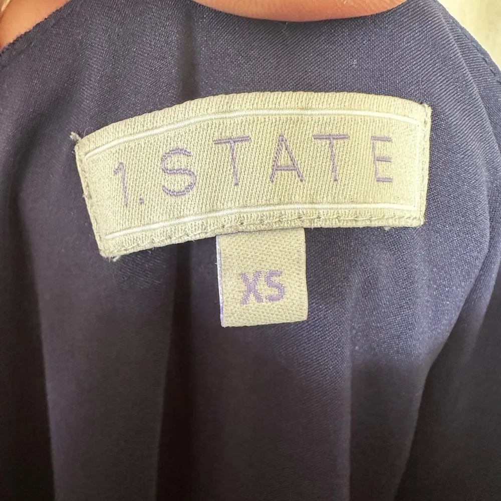 1. State Nautical Navy White Stripe Side Zip Culottes Cropped Jumpsuit Beachy XS - Image 8