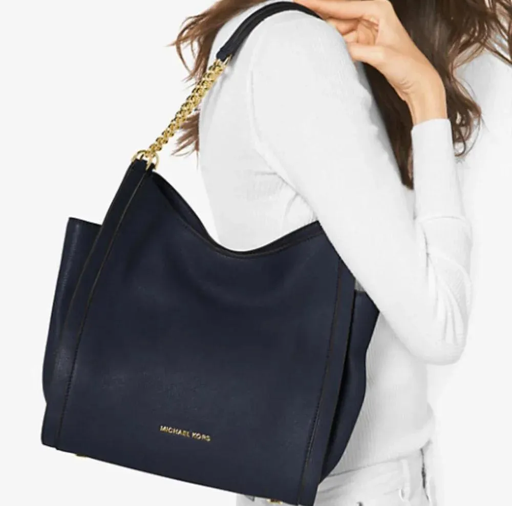 Michael Kors Newbury Pebbled Leather Chain Tote‎ Bag - Image 2