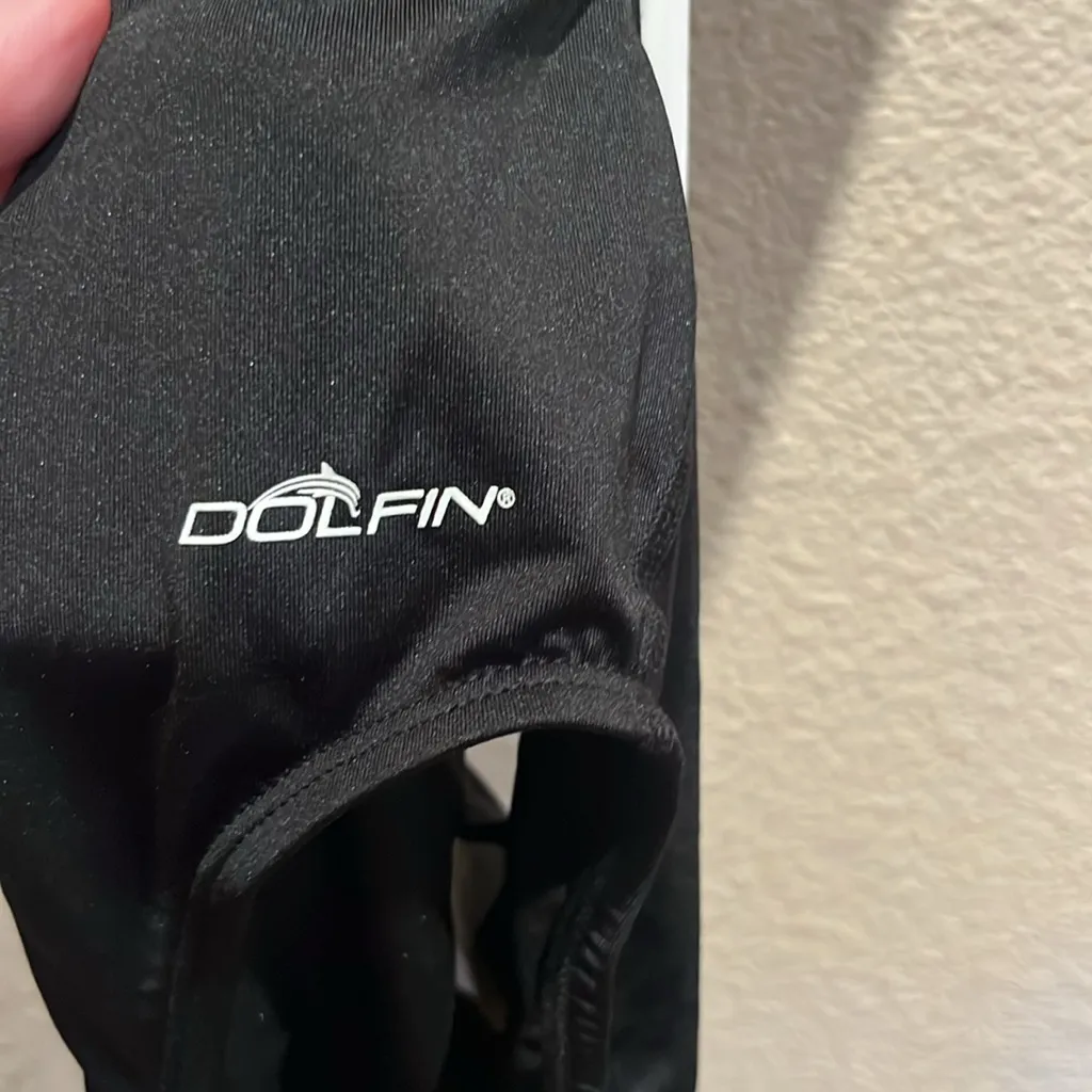 New Dolfin Women’s Black Solid Tie Back One Piece Swimsuit Size 38 - Image 4