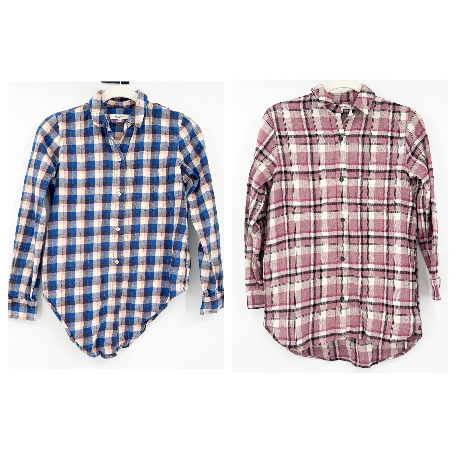 Madewell Womens Bundle Lot (2) Western Cowgirl‎ Plaid Long Sleeve Shirts Size XS - Image 3