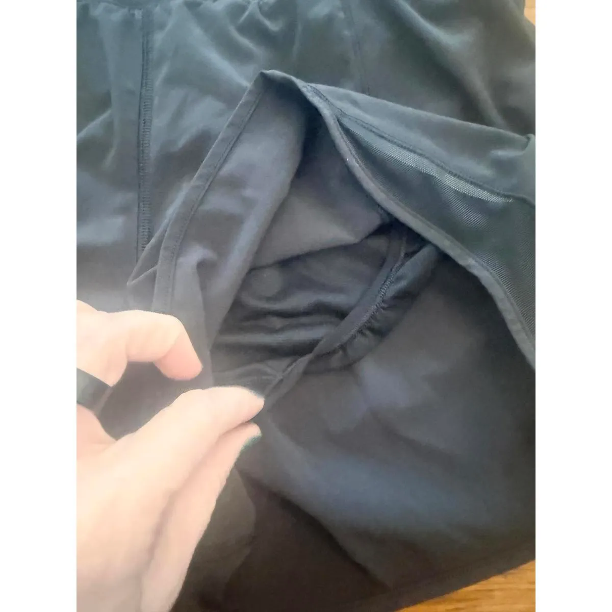 Lululemon Black Athletic Running Shorts with Inner Liner Size 6 - Image 2