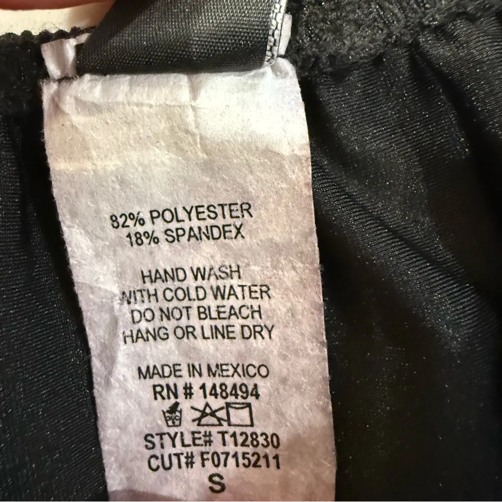 Windsor Gleam And Glow Rhinestone Bustier Top Women’s Small Black Cropped Satin - Image 10