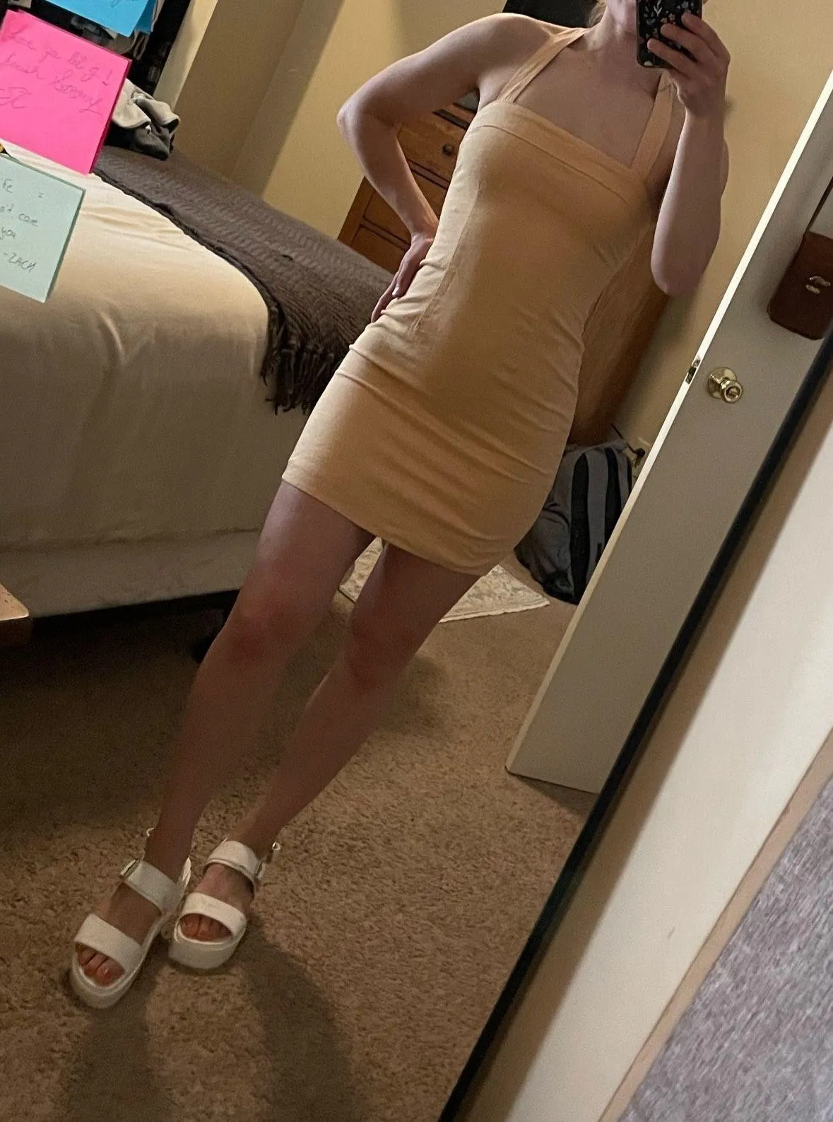 Abercrombie light orange halter dress - Image 2