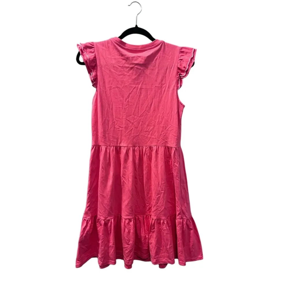 Kate Spade Trapeze Knit Sleeveless Dress Size Small Ruffles Pink Stretch Casual - Image 4