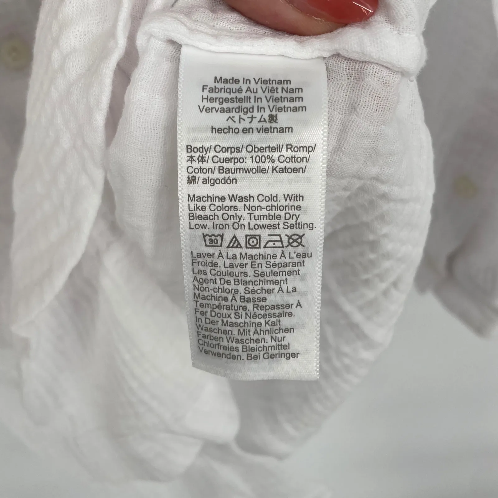 J. Crew White Gauze Shirt Tunic Button Up Long Sleeve Top Size S - Image 4