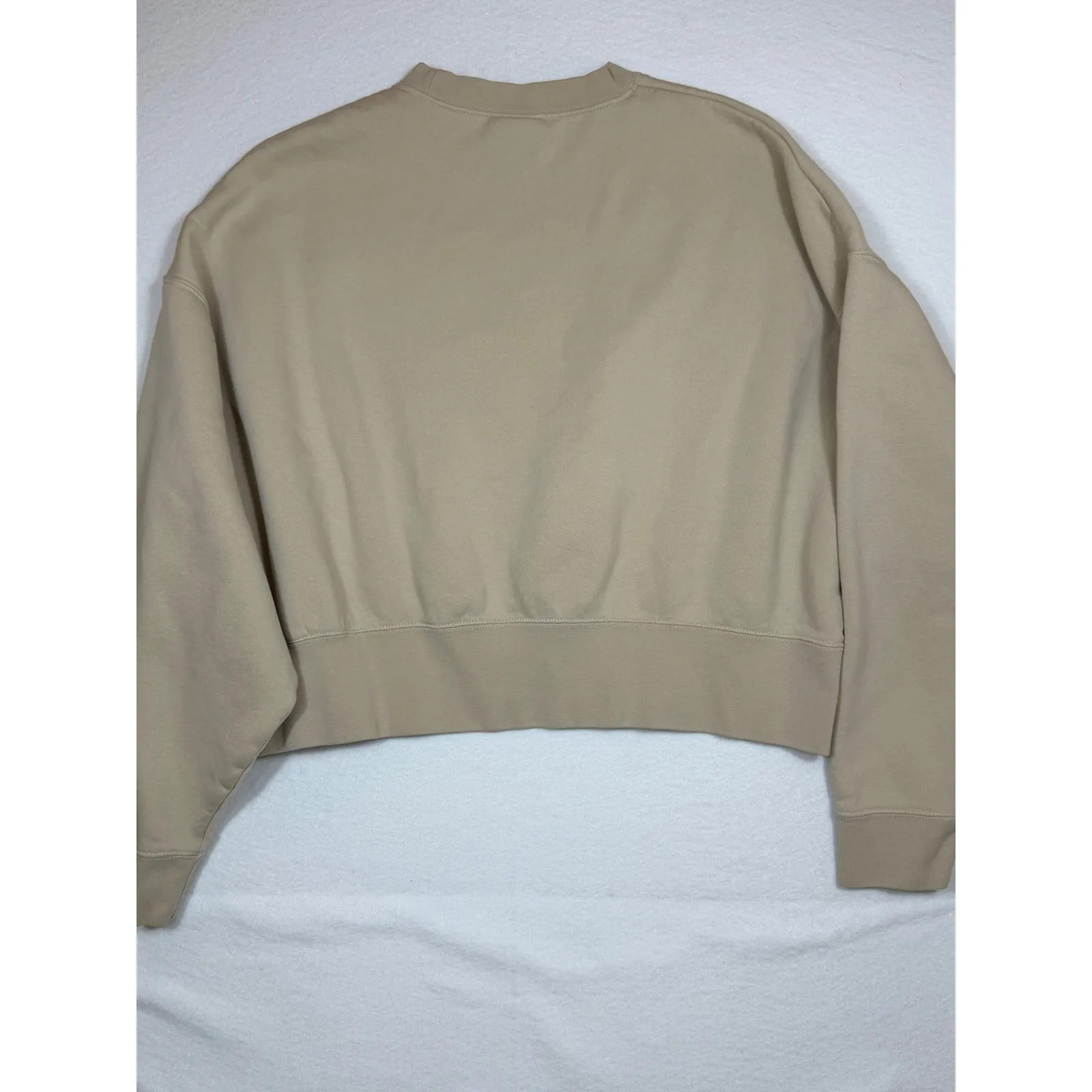 Nike Sportswear Women's Beige Crewneck Cropped Sweatshirt Size S - Image 5