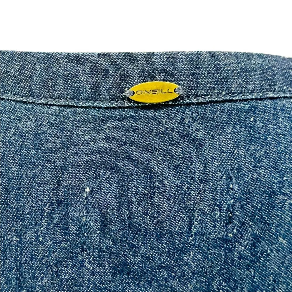 O’Neill Leyna Denim Long Sleeve Shorts Romper Womens Medium - Image 6