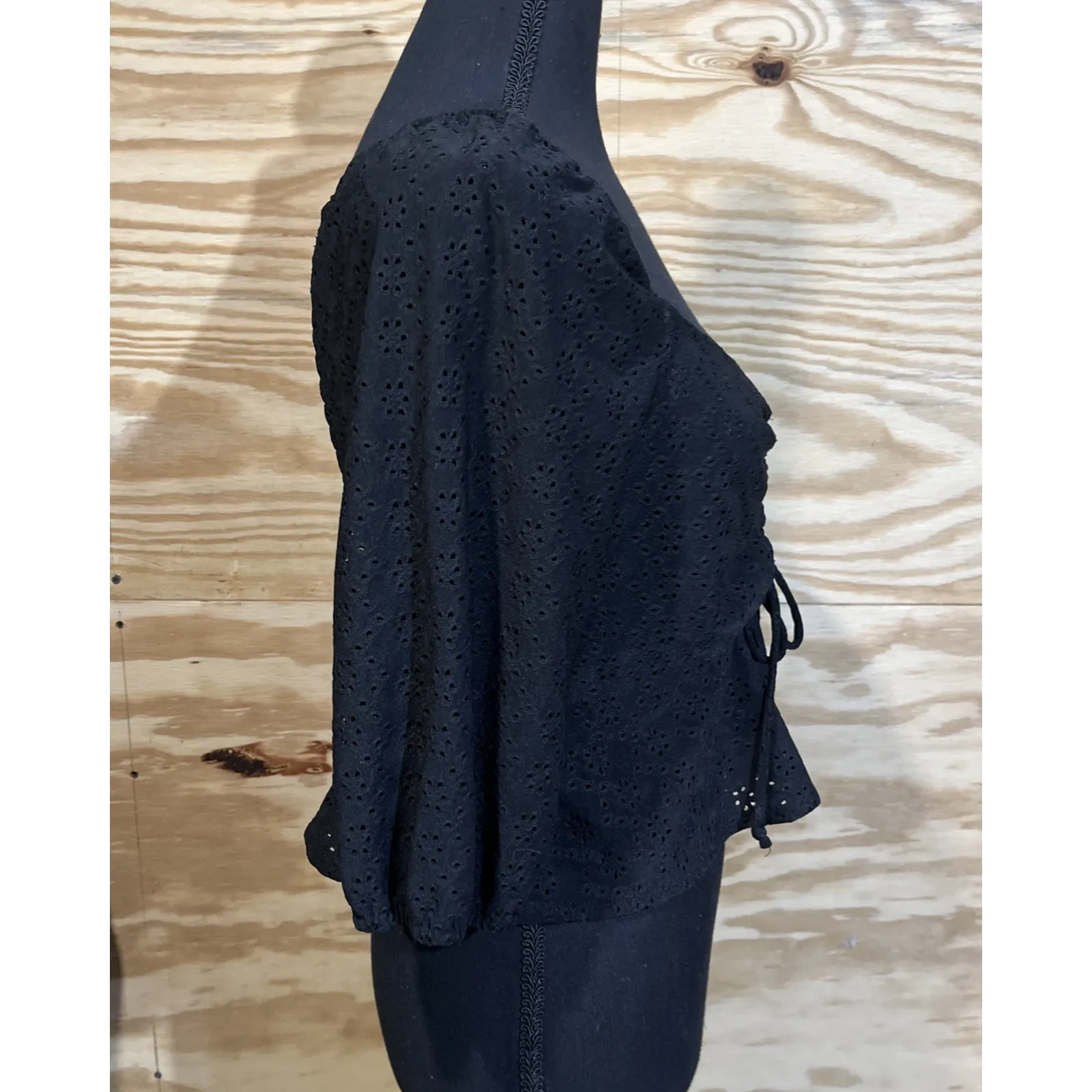 Urban Romantics Y2K Baby Doll Puff Sleeve Top Black Size L Whimsygoth Coquette - Image 5