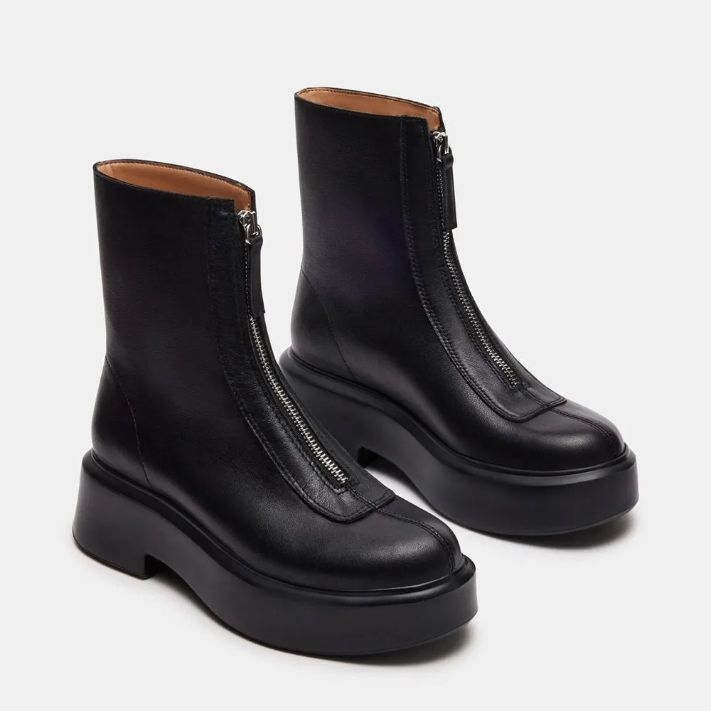 Steve Madden Black Leather Ankle Zipper Booties(Size 7.5M) - Image 2