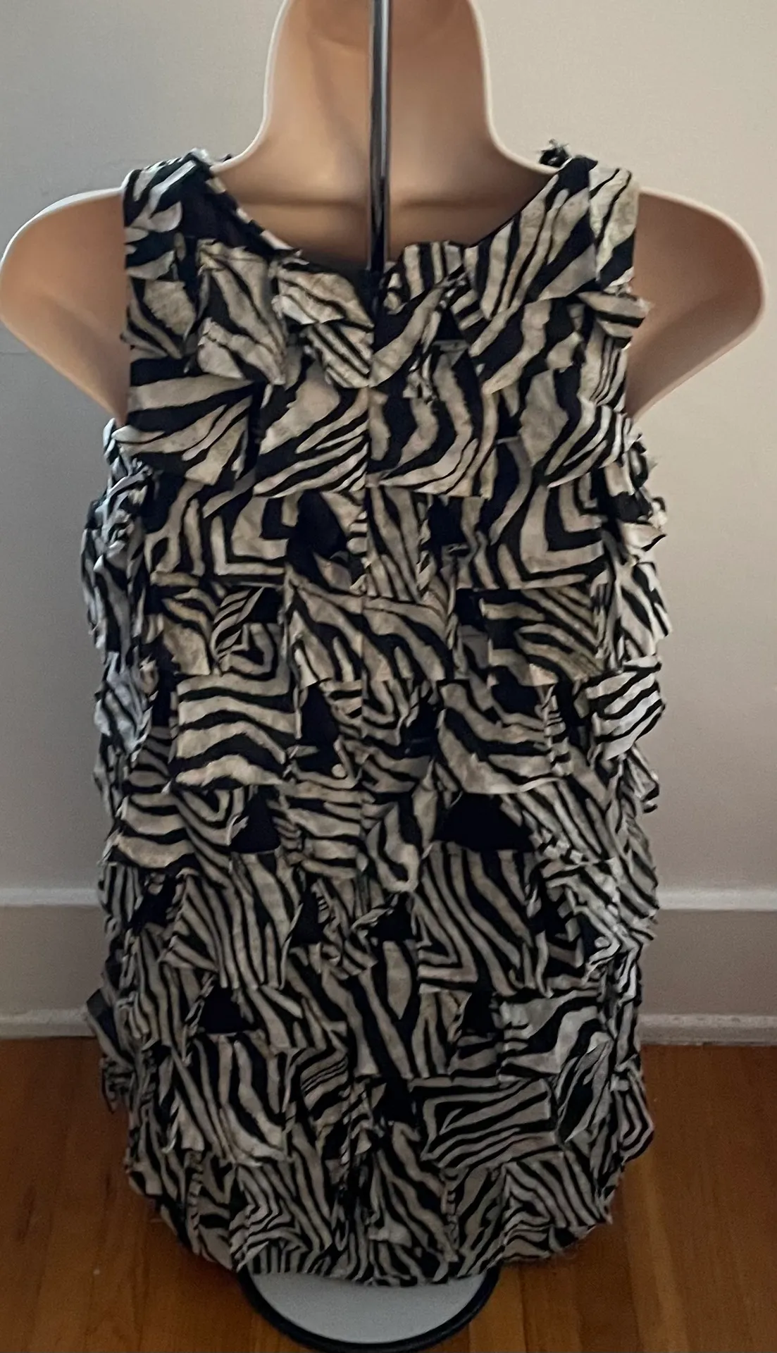 Y2K Animal Print Silk Blend Sheath Mini Dress, size S - Image 4