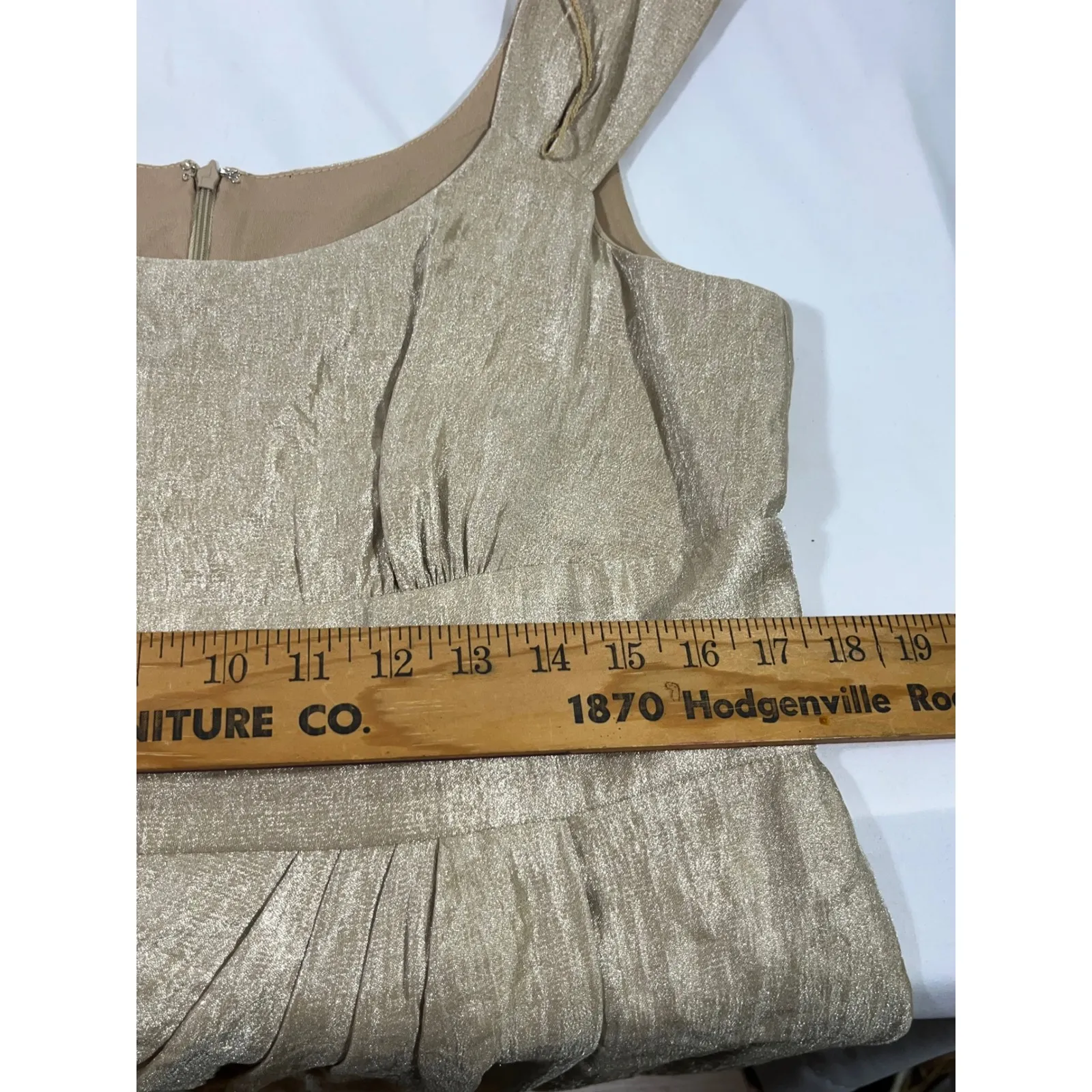 LONDON STYLE Women Sheath Dress Shimmer Cocktail Party Formal Gold Metallic 16 - Image 10