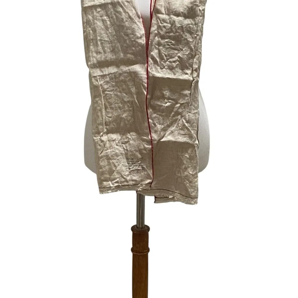 Apolis + Matteo 100% Linen Scarf Beige One Size Red - Image 9