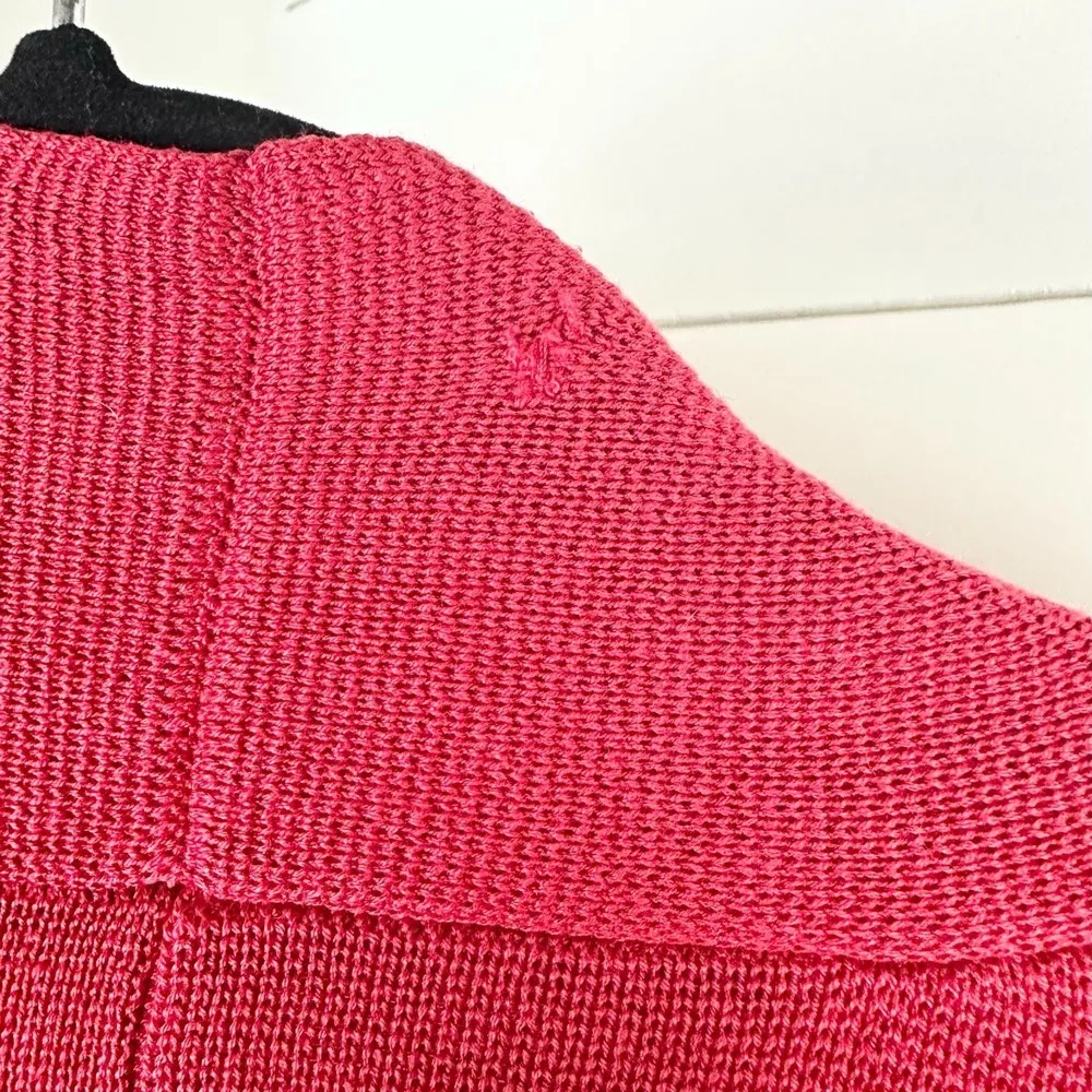 Eileen Fisher Silk Cotton Interlock Open Front Cardigan Red Size Petite Large - Image 3