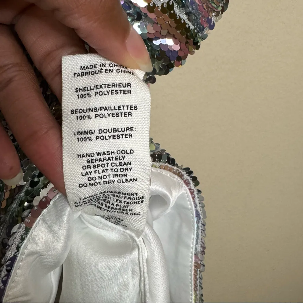 Avec Les Filles Bow Embellished Rainbow Sequin Dress - Image 10