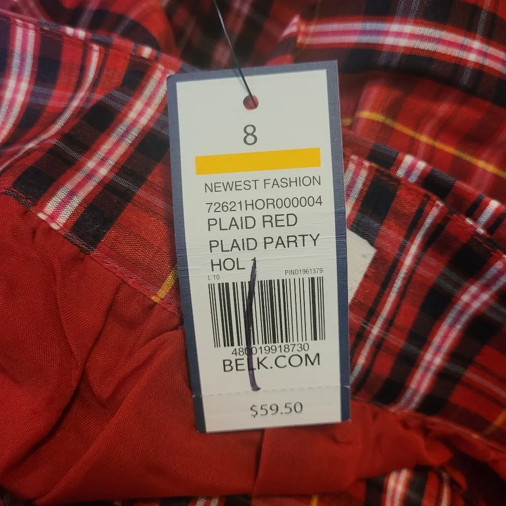 Crown & Ivy Red Plaid Party Holiday Skirt NWT - Image 7