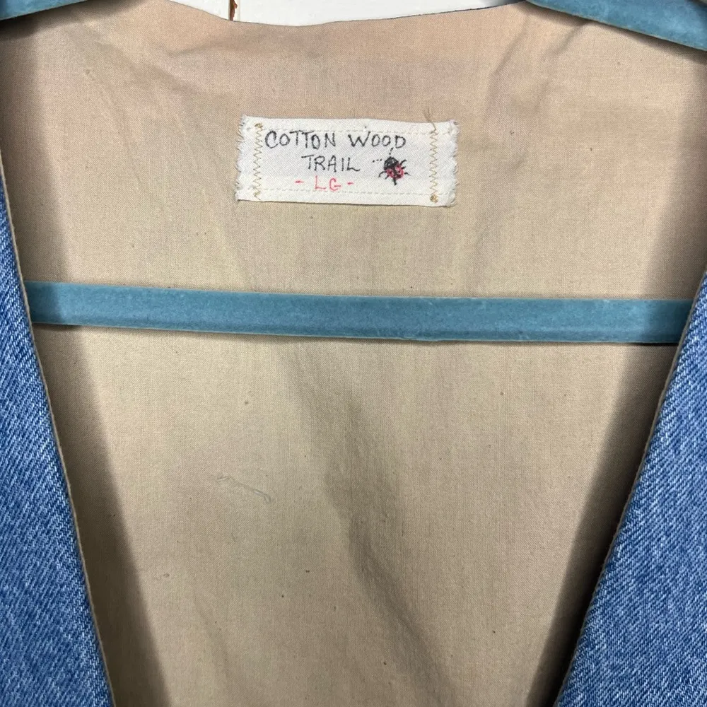 Vintage Cabincore Denim Vest L Blue Size L - Image 3