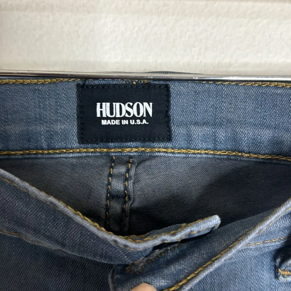 HUDSON Luna Embellished Studded Crop Super Skinny Leg denim jeans size 28 - Image 8