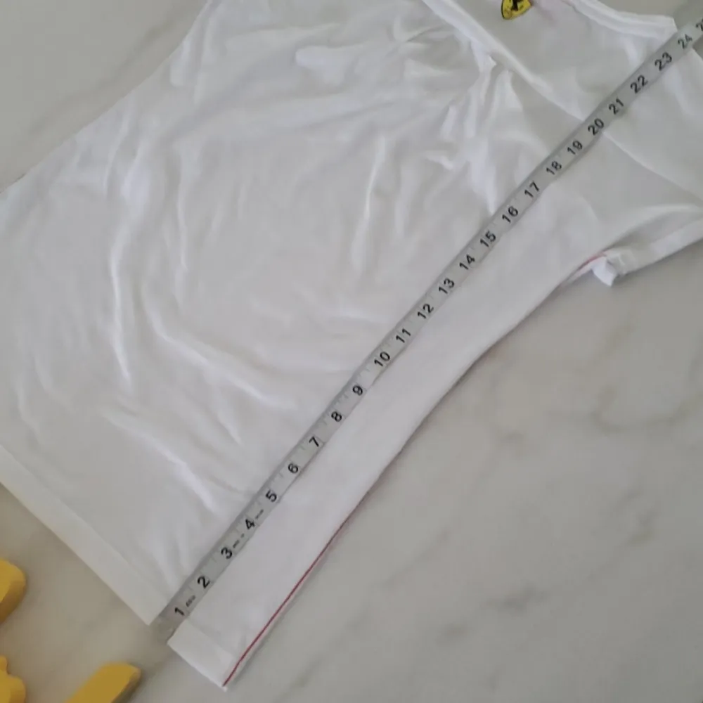 Vintage y2k Puma Ferrari white v- neck shirt - Image 6