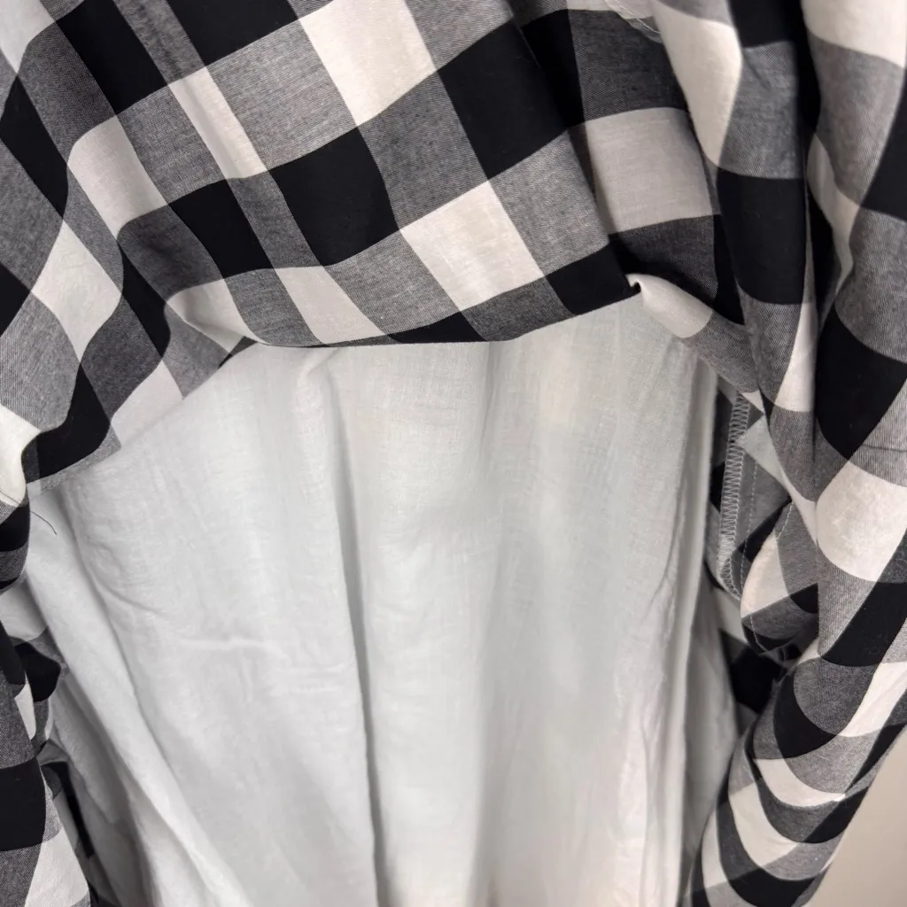 Calvin Klein Fit &‎ Flare Dress Women’s Size 10 Black White Gingham Retro  Pinup - Image 10