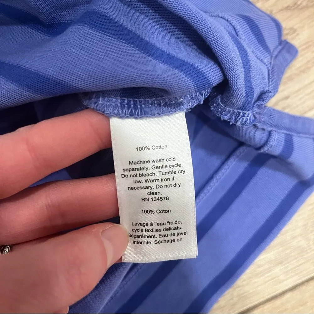 NWT Vineyard Vines Overdyed Striped Boatneck Marlin Blue Top Size XXS - Image 2