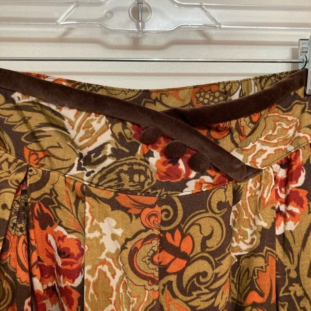 Vintage Deadstock Leslie Fay Sportswear Wide Leg Crop Culottes in Fall Floral - Image 3