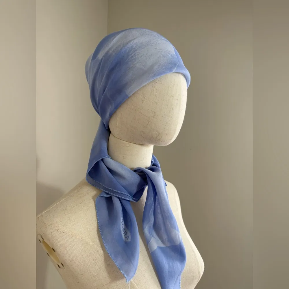 Elegant Blue Women's Scarf shawl summer essential beach bandana - Image 3