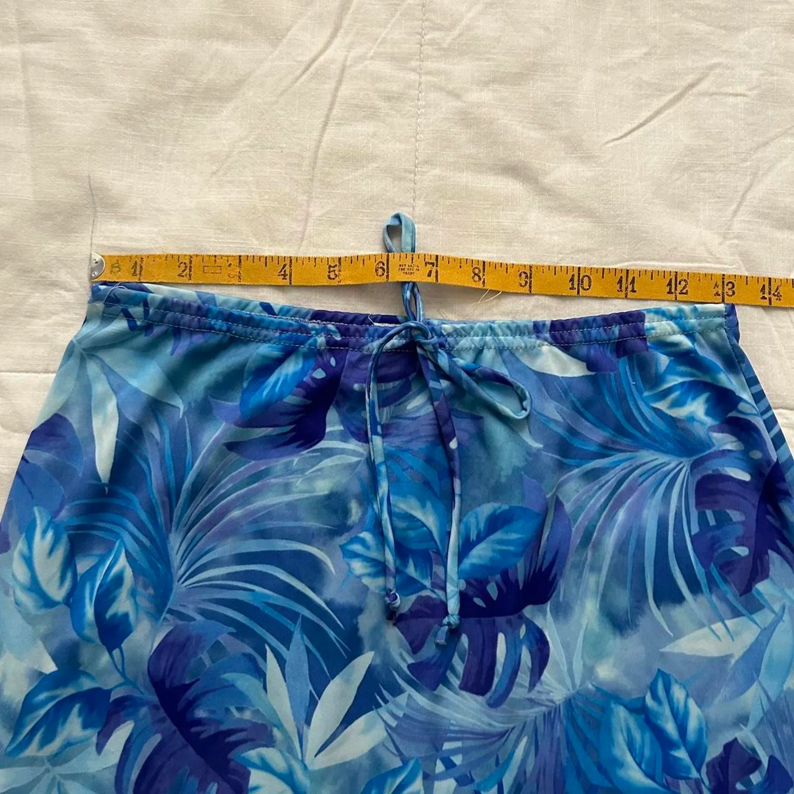 Y2K paper tag vintage Danger Blue floral maxi skirt side slits Size small - Image 6