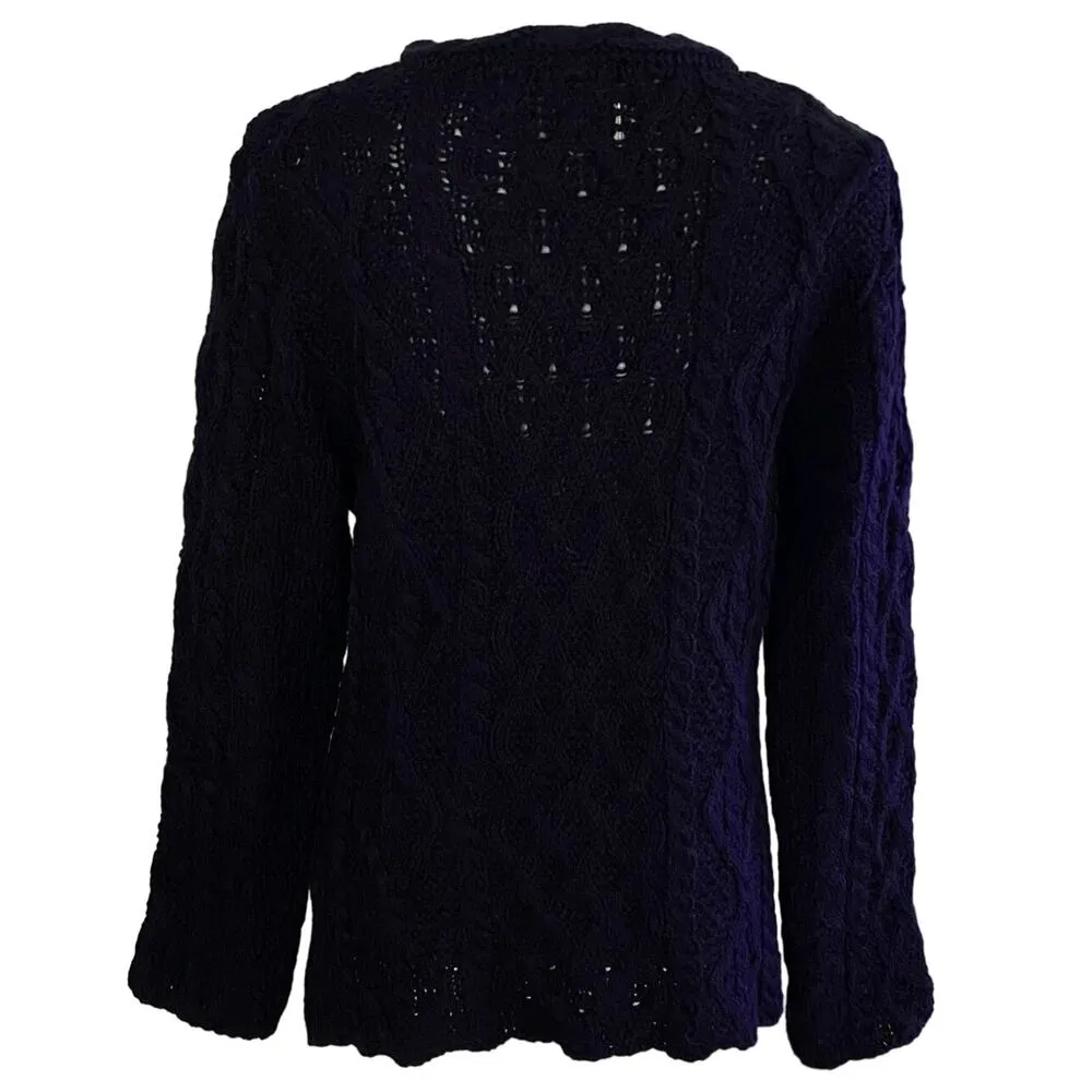 Peregrine Size S 100% Wool Sweater Navy Blue Made in England - Image 2