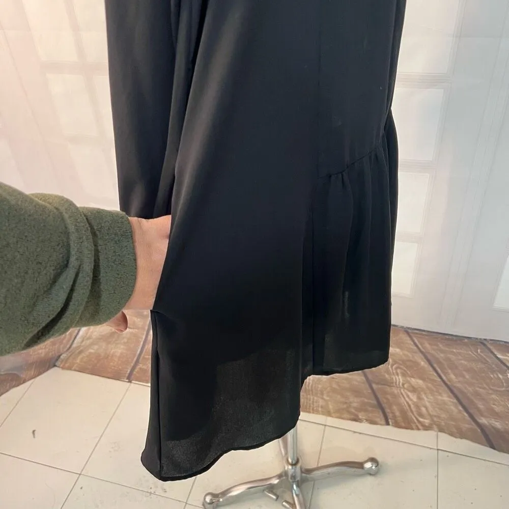 Banana Republic Black Long Sleeve Button-Down Dress Size 4 - Image 5